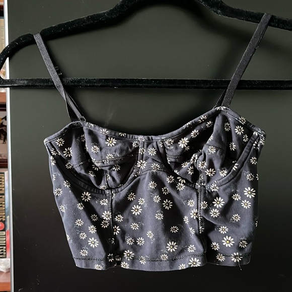 Talula XXS cotton daisy print bustier crop top. - Picture 1 of 3
